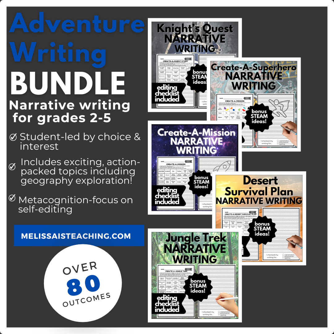 Narrative Writing Adventure Bundle STEAM extensions