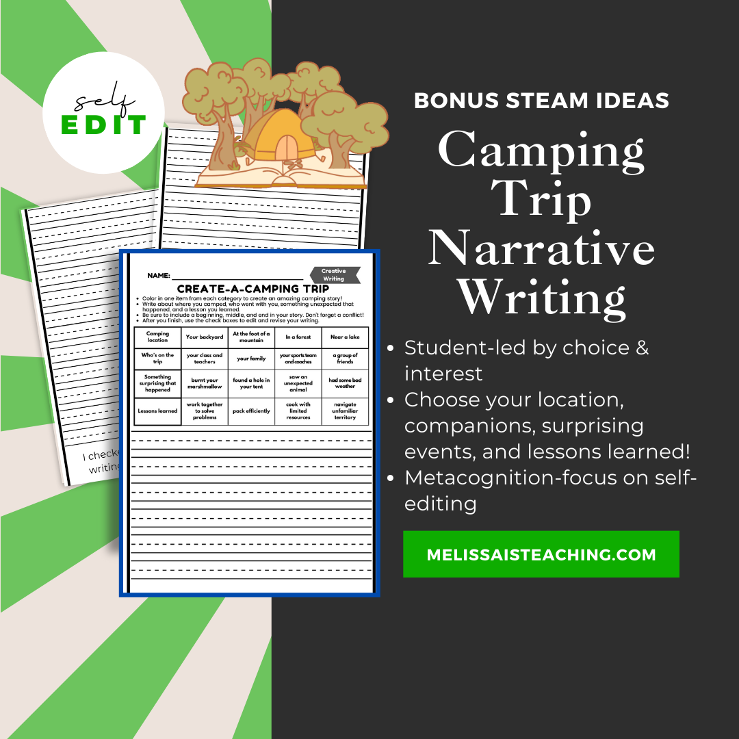 Camping Narrative Writing with STEAM Extensions