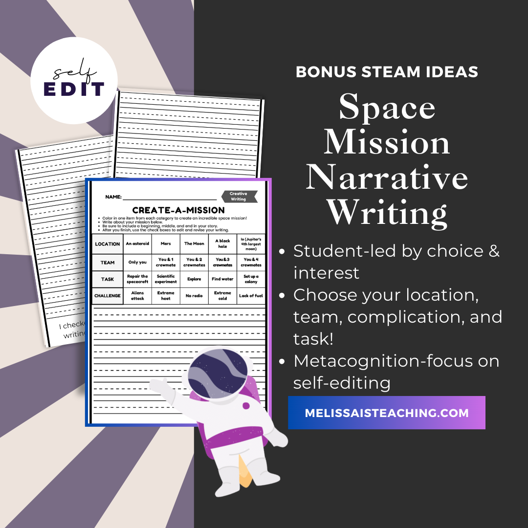 Space Narrative Writing Activity with STEAM Extension